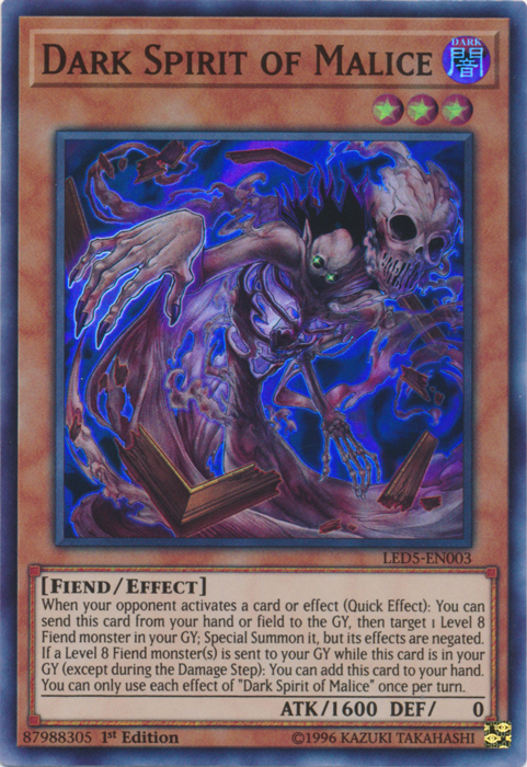 Dark Spirit of Malice [LED5-EN003] Super Rare | Odin's Place