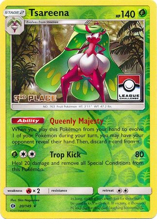 Tsareena (20/149) (League 3rd Place) [Sun & Moon: Base Set] | Odin's Place