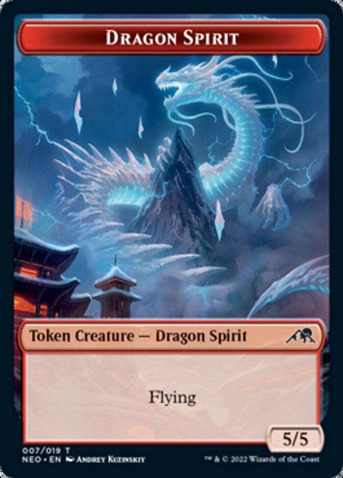 Spirit (002) // Dragon Spirit Double-Sided Token [Kamigawa: Neon Dynasty Tokens] | Odin's Place