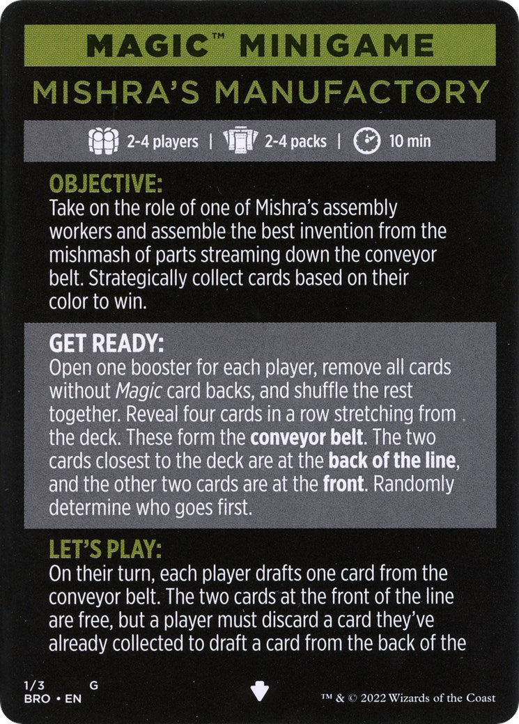 Mishra's Manufactory (Magic Minigame) [The Brothers' War Minigame] | Odin's Place
