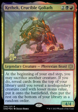 Kethek, Crucible Goliath [Phyrexia: All Will Be One Prerelease Promos] | Odin's Place