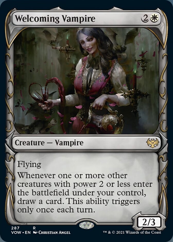 Welcoming Vampire (Showcase Fang Frame) [Innistrad: Crimson Vow] | Odin's Place