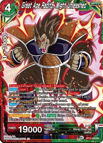Great Ape Raditz, Might Unleashed (BT15-145) [Saiyan Showdown] | Odin's Place
