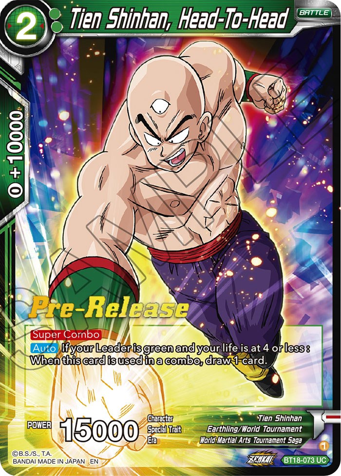 Tien Shinhan, Head-To-Head (BT18-073) [Dawn of the Z-Legends Prerelease Promos] | Odin's Place