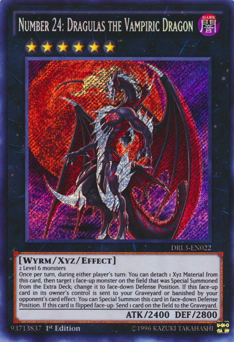 Number 24: Dragulas the Vampiric Dragon [DRL3-EN022] Secret Rare | Odin's Place
