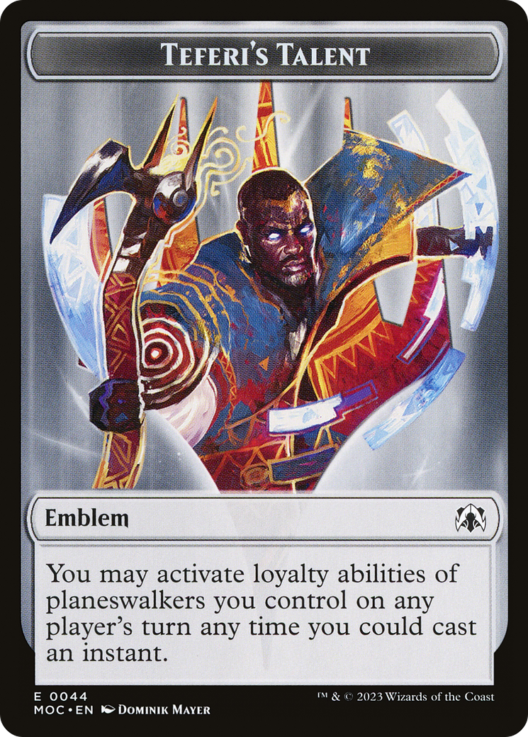 First Mate Ragavan // Teferi's Talent Emblem Double-Sided Token [March of the Machine Commander Tokens] | Odin's Place