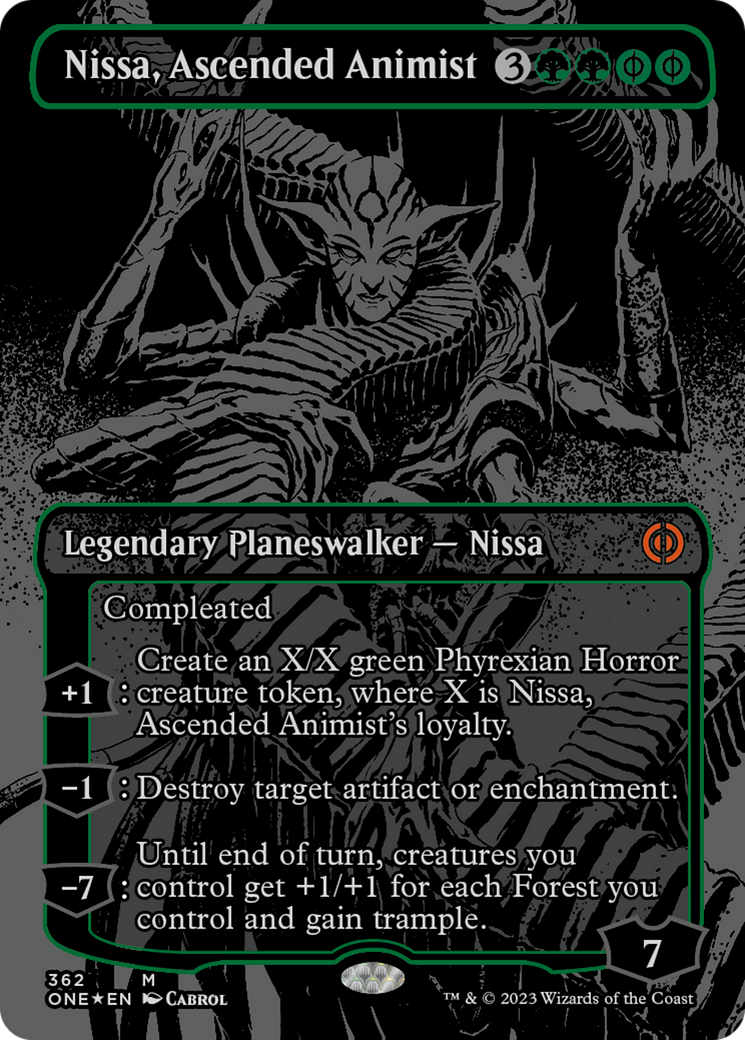 Nissa, Ascended Animist (Oil Slick Raised Foil) [Phyrexia: All Will Be One] | Odin's Place