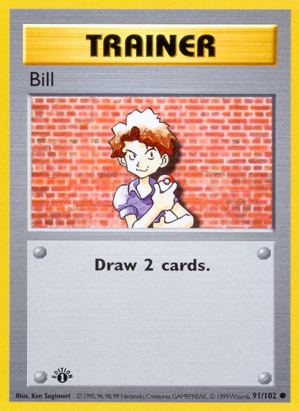 Bill (91/102) (Shadowless) [Base Set 1st Edition] | Odin's Place