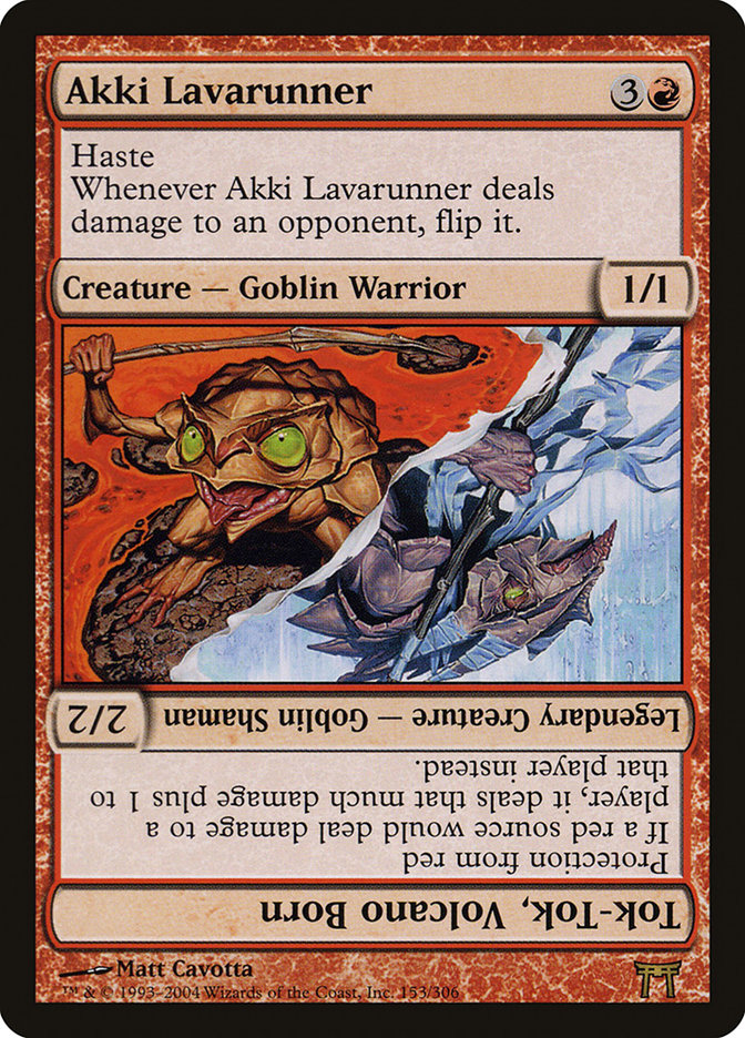 Akki Lavarunner // Tok-Tok, Volcano Born (153) [Champions of Kamigawa] | Odin's Place