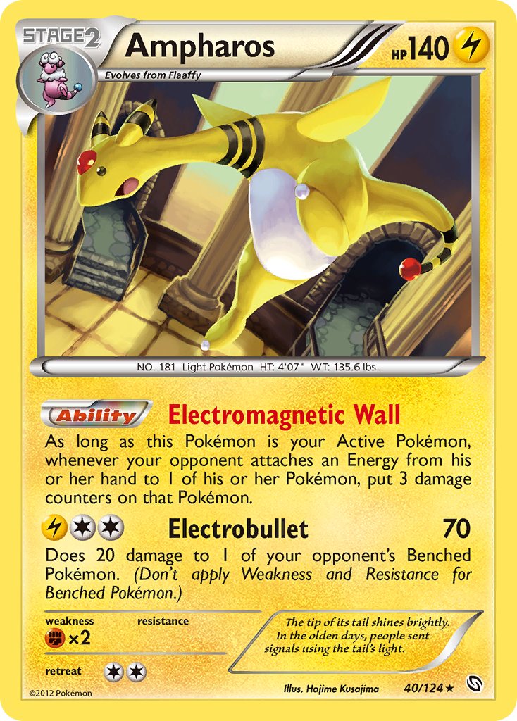 Ampharos (40/124) (Cosmos Holo) (Blister Exclusive) [Black & White: Dragons Exalted] | Odin's Place