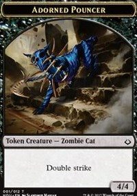 Adorned Pouncer // Warrior Double-Sided Token [Hour of Devastation Tokens] | Odin's Place