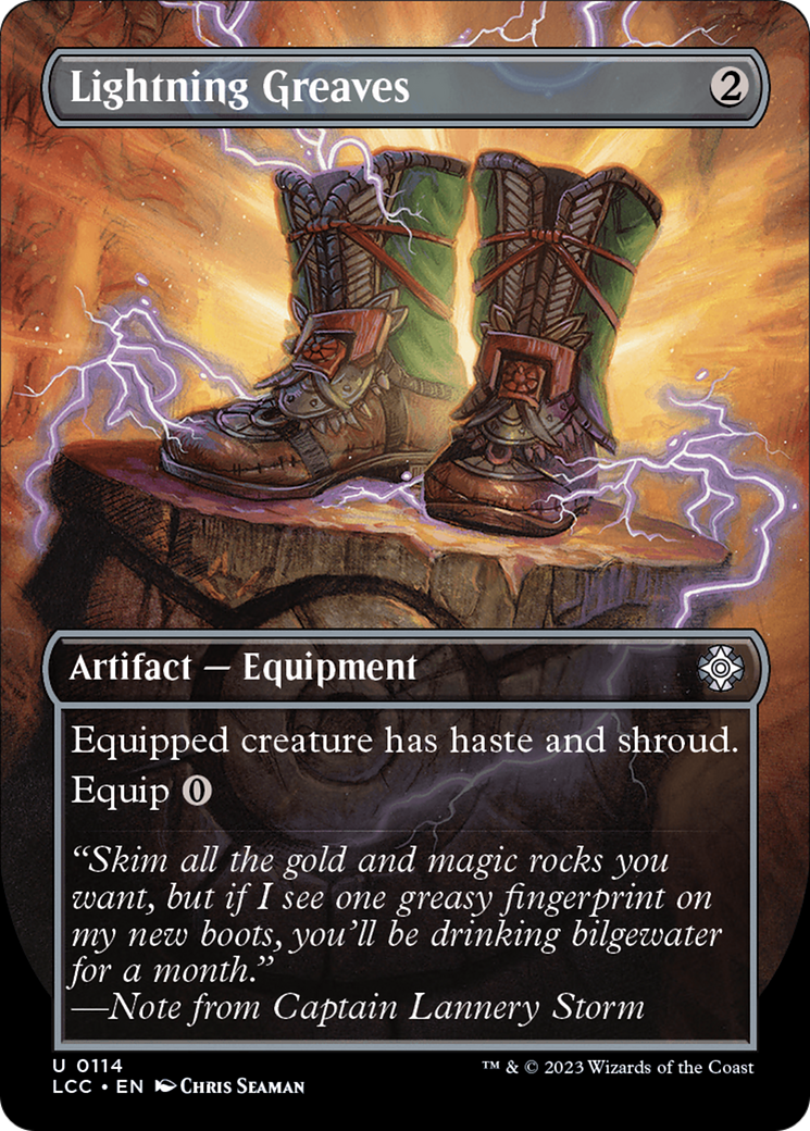 Lightning Greaves (Borderless) [The Lost Caverns of Ixalan Commander] | Odin's Place