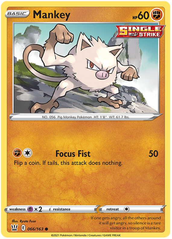 Mankey (066/163) [Sword & Shield: Battle Styles] | Odin's Place