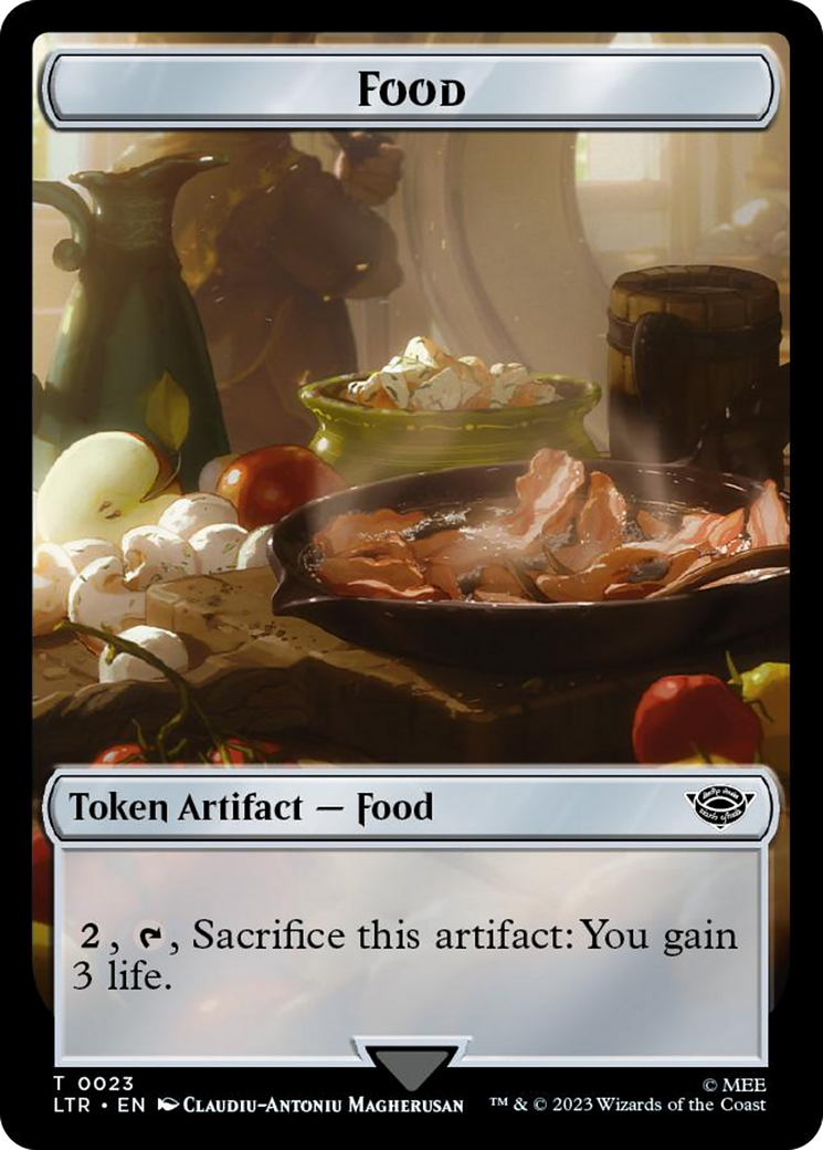 Tentacle // Food (0023) Double-Sided Token (Surge Foil) [The Lord of the Rings: Tales of Middle-Earth Tokens] | Odin's Place
