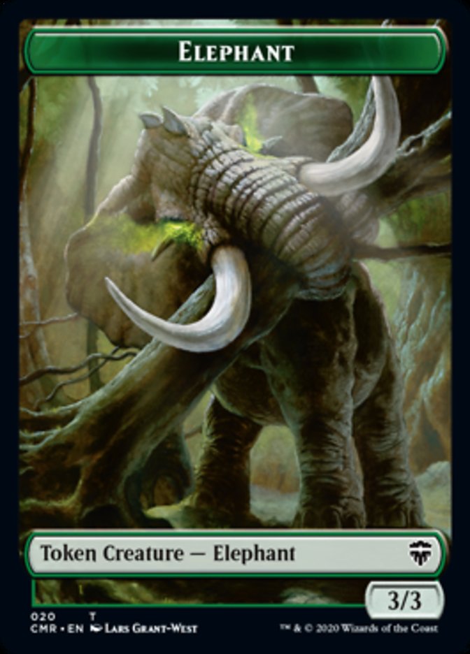 Beast (19) // Elephant Double-Sided Token [Commander Legends Tokens] | Odin's Place