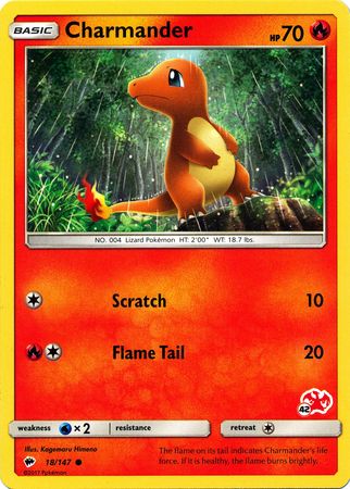Charmander (18/147) (Charizard Stamp #42) [Battle Academy 2020] | Odin's Place