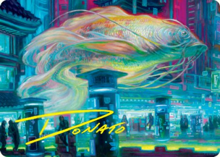 Skyswimmer Koi Art Card (Gold-Stamped Signature) [Kamigawa: Neon Dynasty Art Series] | Odin's Place