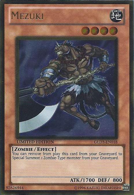 Mezuki [GLD3-EN018] Gold Rare | Odin's Place