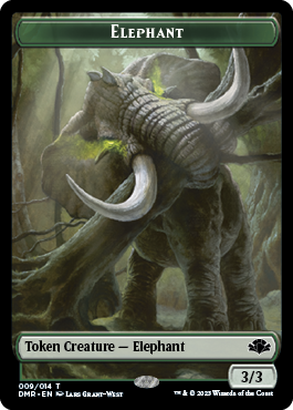 Elephant // Elemental Double-Sided Token [Dominaria Remastered Tokens] | Odin's Place
