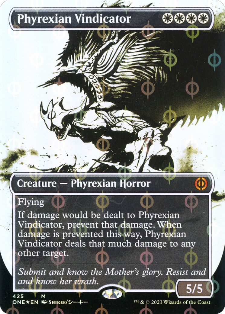 Phyrexian Vindicator (Borderless Ichor Step-and-Compleat Foil) [Phyrexia: All Will Be One] | Odin's Place