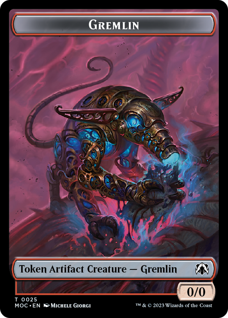Treasure // Gremlin Double-Sided Token [March of the Machine Commander Tokens] | Odin's Place
