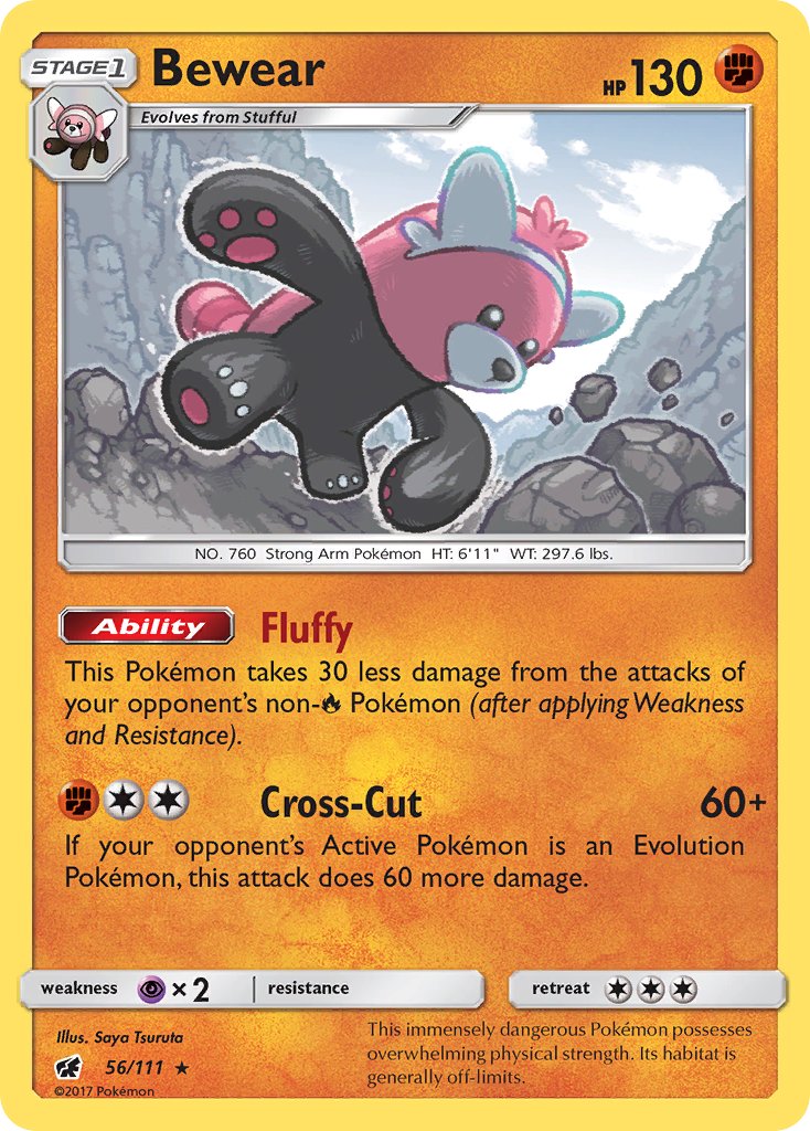 Bewear (56/111) (Prerelease Kit Exclusive) (Theme Deck Exclusive) [Sun & Moon: Crimson Invasion] | Odin's Place