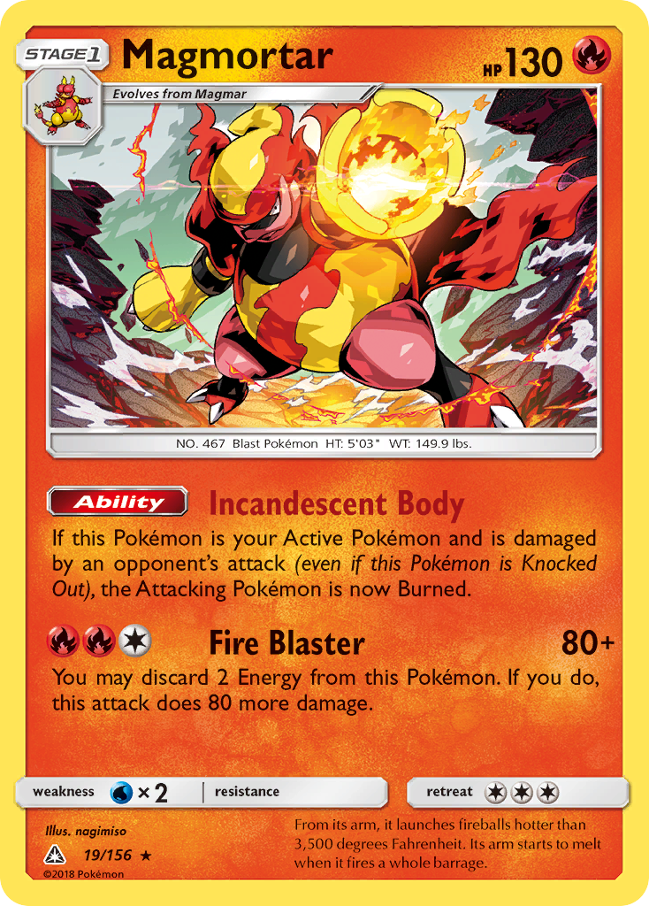 Magmortar (19/156) [Sun & Moon: Ultra Prism] | Odin's Place