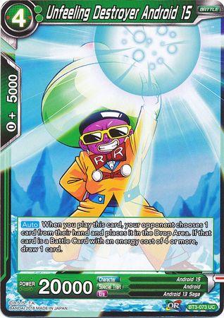 Unfeeling Destroyer Android 15 (BT3-073) [Cross Worlds] | Odin's Place