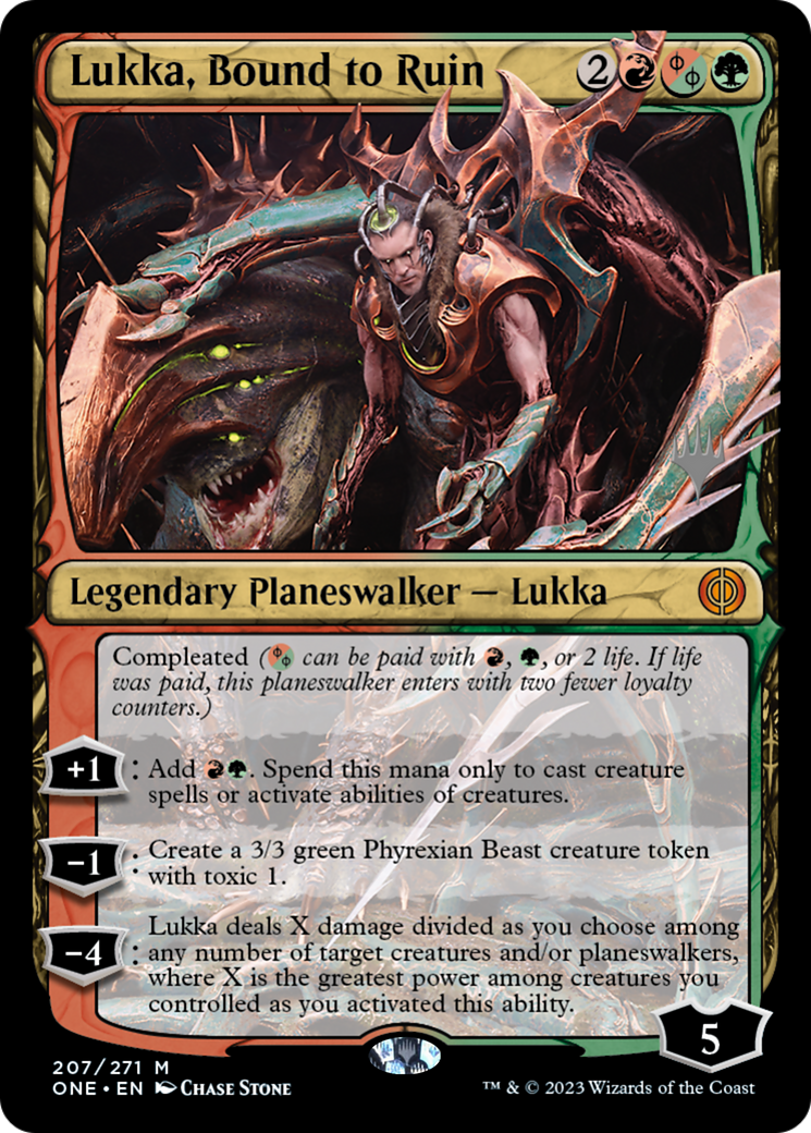 Lukka, Bound to Ruin (Promo Pack) [Phyrexia: All Will Be One Promos] | Odin's Place