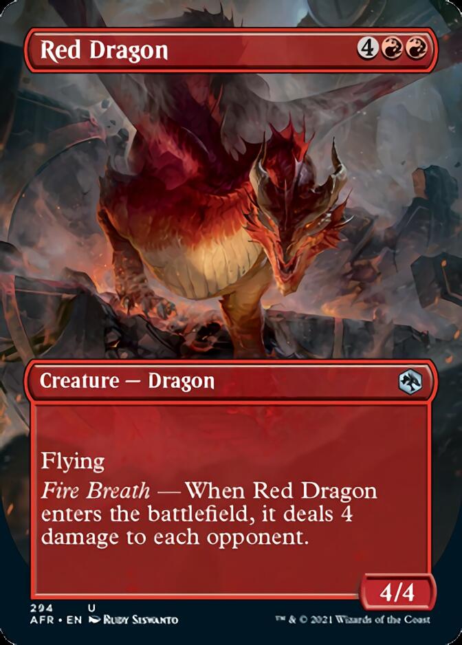 Red Dragon (Borderless Alternate Art) [Dungeons & Dragons: Adventures in the Forgotten Realms] | Odin's Place