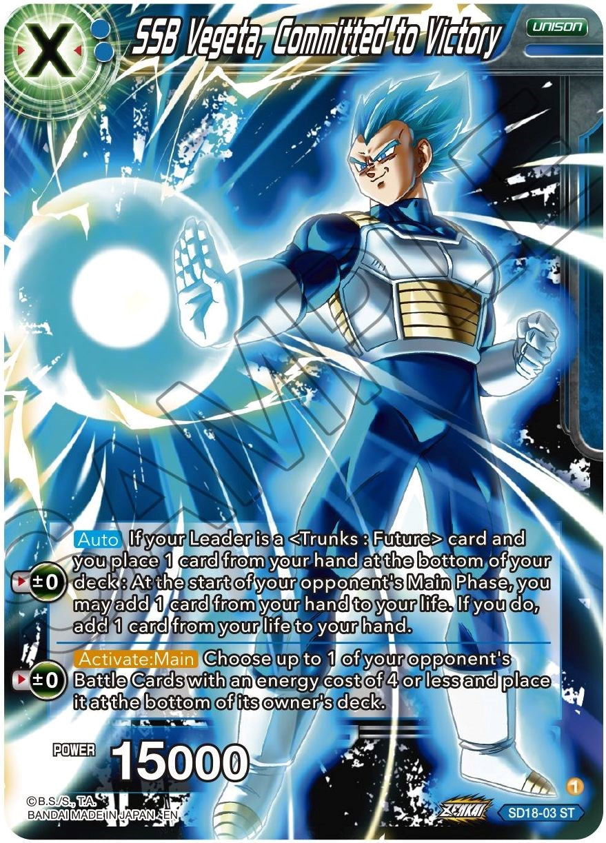SSB Vegeta, Committed to Victory (SD18-03) [Dawn of the Z-Legends] | Odin's Place