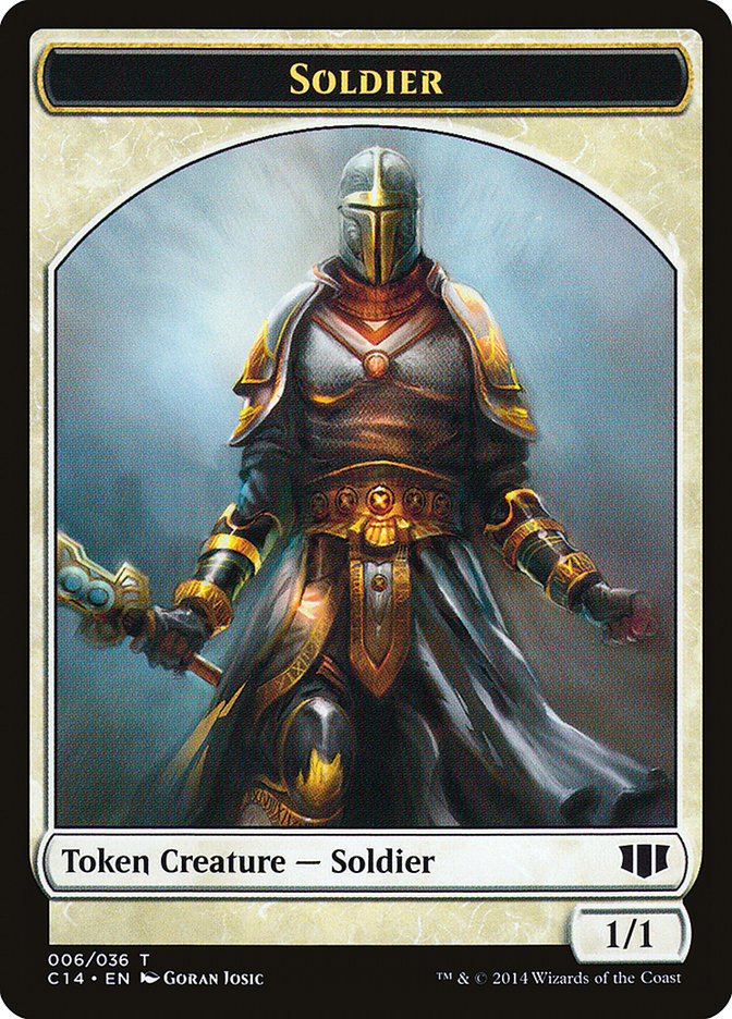 Soldier // Spirit Double-Sided Token [Commander 2014 Tokens] | Odin's Place