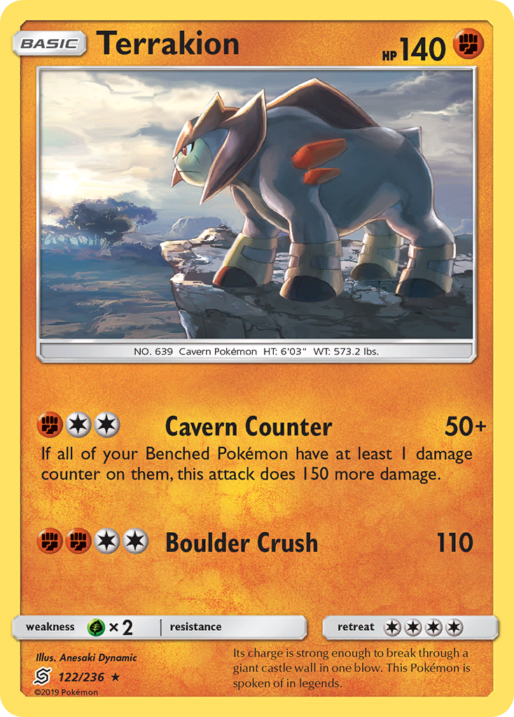 Terrakion (122/236) [Sun & Moon: Unified Minds] | Odin's Place