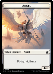 Elf Knight // Angel (0003) Double-Sided Token [Ravnica Remastered Tokens] | Odin's Place