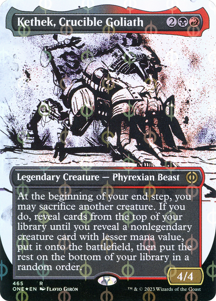 Kethek, Crucible Goliath (Borderless Ichor Step-and-Compleat Foil) [Phyrexia: All Will Be One] | Odin's Place