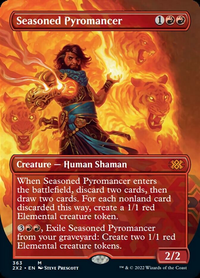 Seasoned Pyromancer (Borderless Alternate Art) [Double Masters 2022] | Odin's Place
