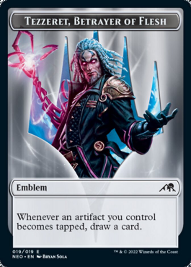 Spirit (002) // Tezzeret, Betrayer of Flesh Emblem Double-Sided Token [Kamigawa: Neon Dynasty Tokens] | Odin's Place