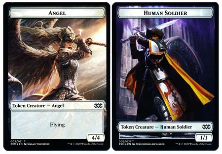Angel // Human Soldier Double-Sided Token [Double Masters Tokens] | Odin's Place