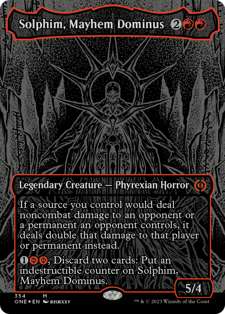 Solphim, Mayhem Dominus (Oil Slick Raised Foil) [Phyrexia: All Will Be One] | Odin's Place