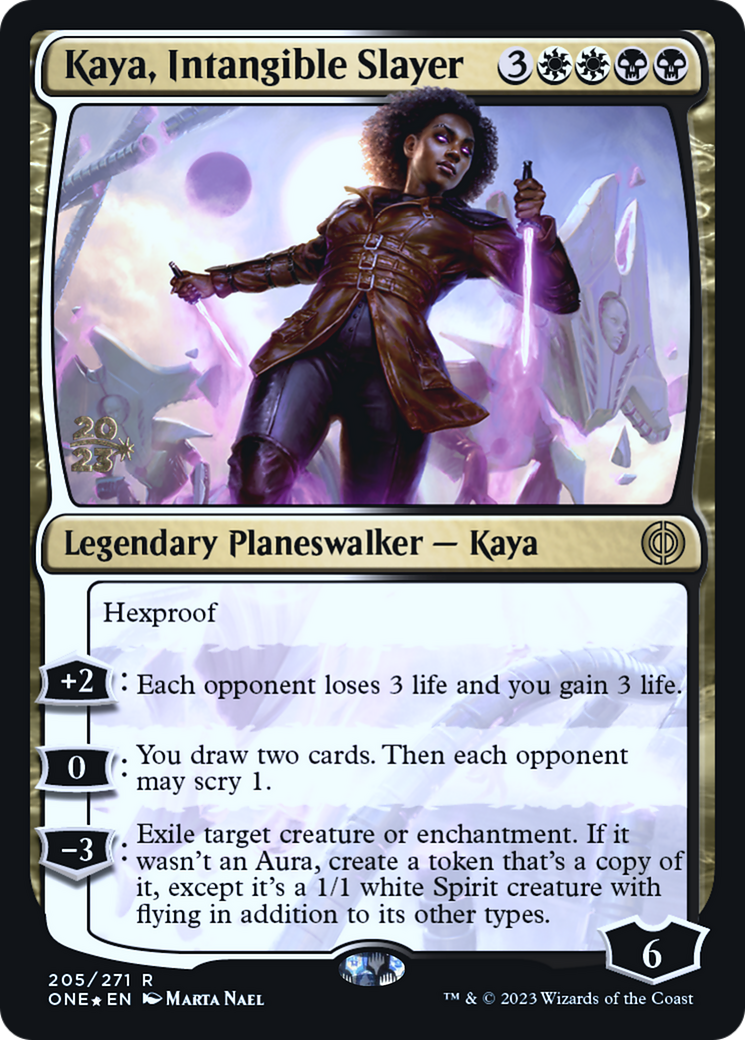 Kaya, Intangible Slayer [Phyrexia: All Will Be One Prerelease Promos] | Odin's Place