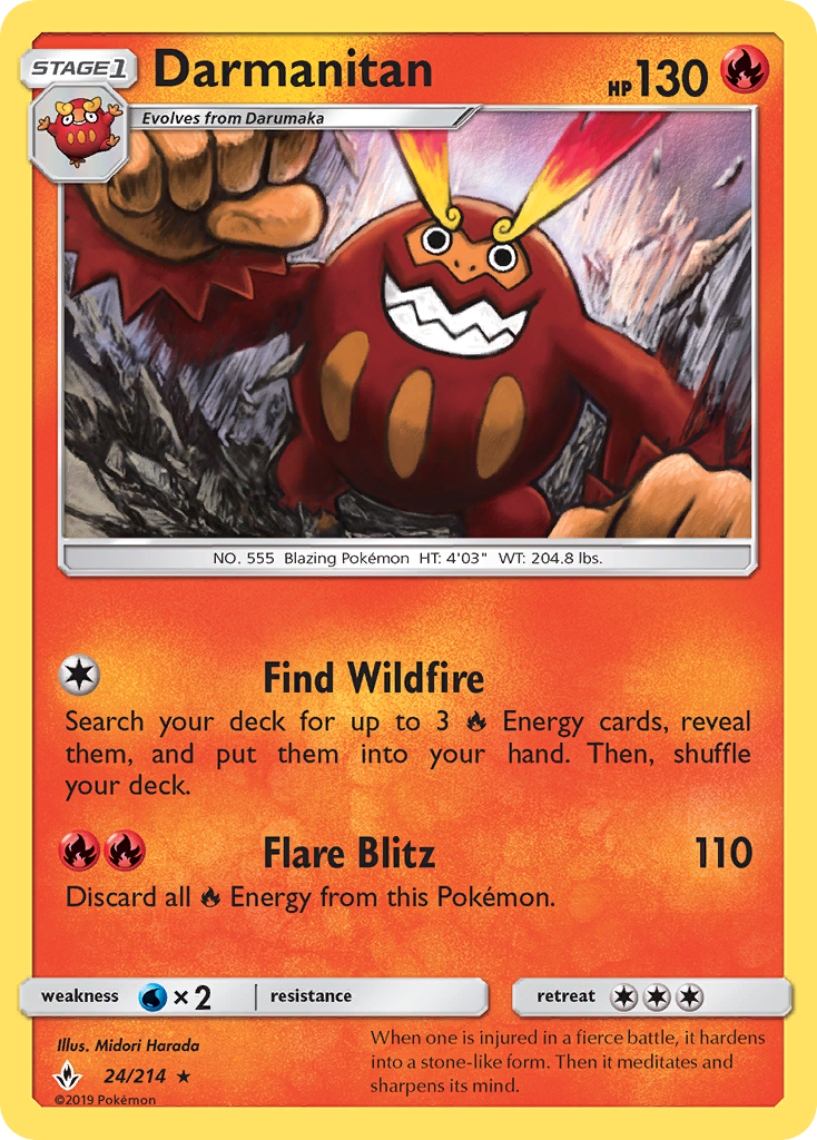Darmanitan (24/214) [Sun & Moon: Unbroken Bonds] | Odin's Place