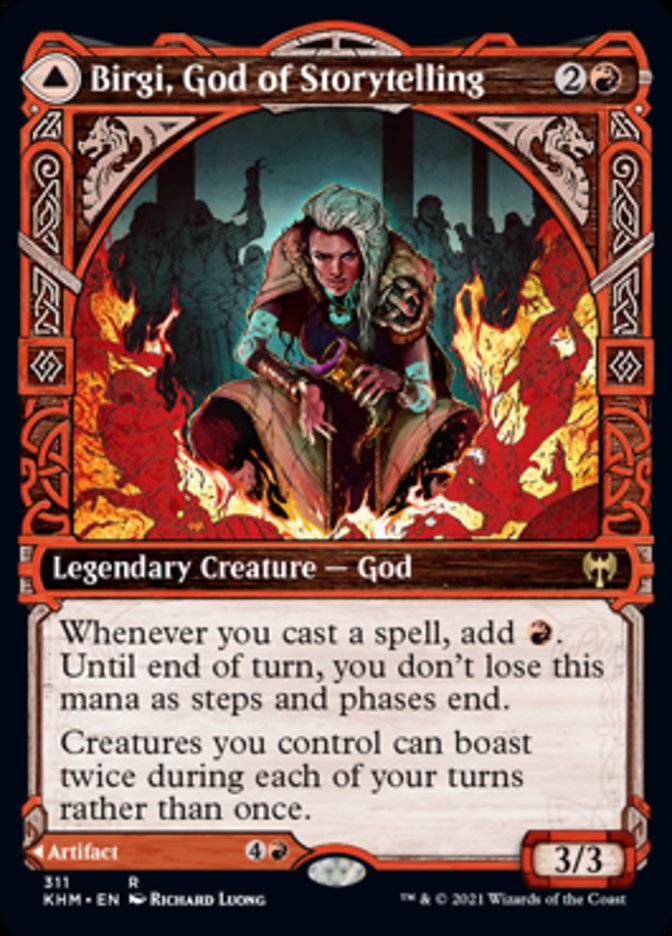 Birgi, God of Storytelling // Harnfel, Horn of Bounty (Showcase) [Kaldheim] | Odin's Place