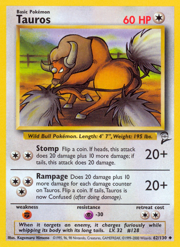 Tauros (62/130) [Base Set 2] | Odin's Place