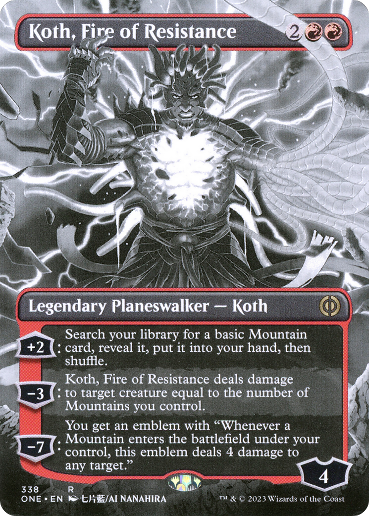 Koth, Fire of Resistance (Borderless Manga) [Phyrexia: All Will Be One] | Odin's Place