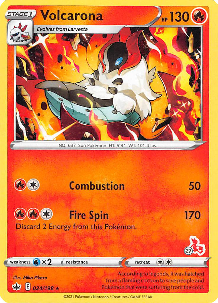 Volcarona (24/198) (Cinderace Stamp #27) [Battle Academy 2022] | Odin's Place