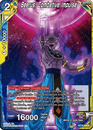 Beerus, Combative Impulse (BT16-128) [Realm of the Gods] | Odin's Place
