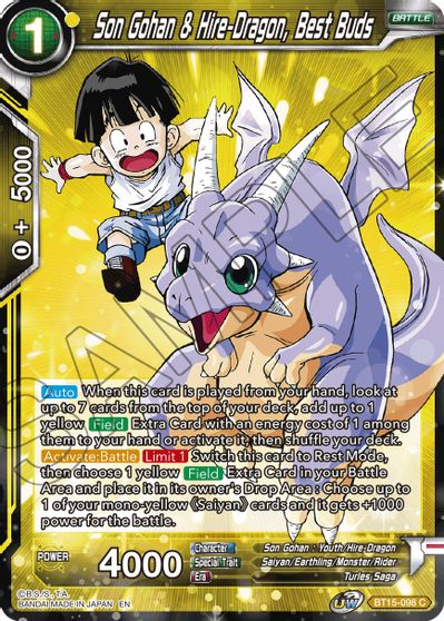 Son Gohan & Hire-Dragon, Best Buds (BT15-098) [Saiyan Showdown] | Odin's Place