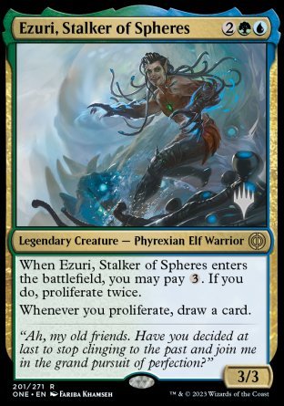 Ezuri, Stalker of Spheres (Promo Pack) [Phyrexia: All Will Be One Promos] | Odin's Place
