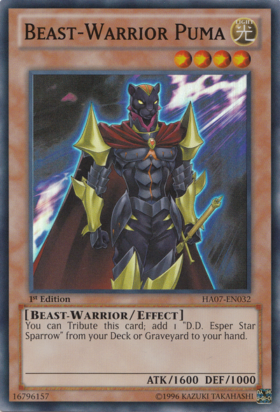 Beast-Warrior Puma [HA07-EN032] Super Rare | Odin's Place