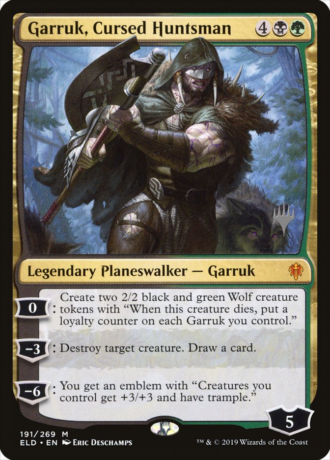 Garruk, Cursed Huntsman (Promo Pack) [Throne of Eldraine Promos] | Odin's Place